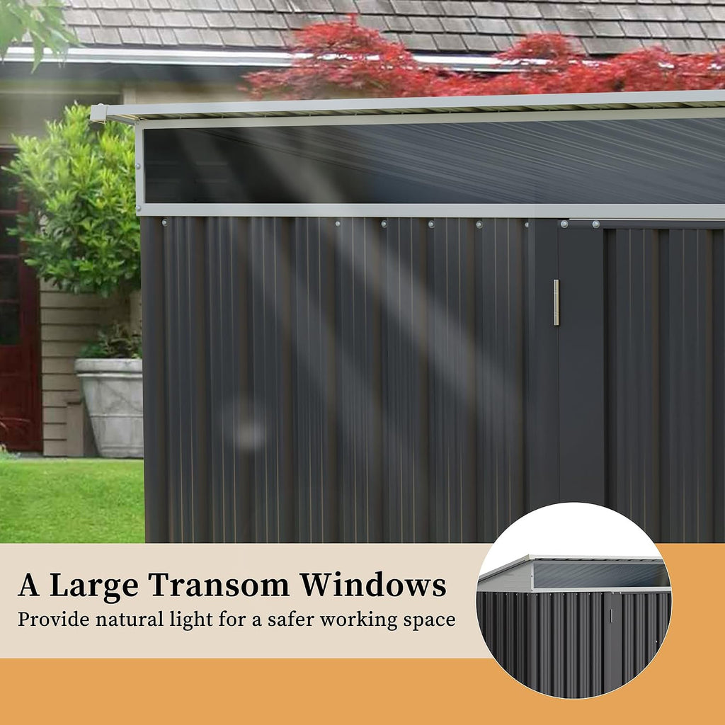 5x3 FT Outdoor Storage Shed with Window & Lockable Door | All-Weather Small Metal Tool Shed for Backyard Patio