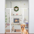 51" x 30-49.27" Wide Extra-Tall Full-Height Anti-Jump Cat & Pet Safety Gate with No-Drill Pressure Mount & Auto-Close Walk-Through Door