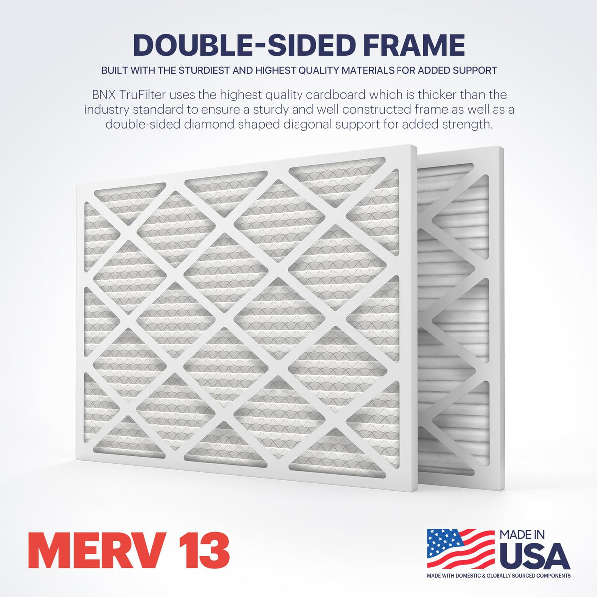 TruFilter 15x20x1 Air Filter MERV 13 (4-Pack) - MADE IN USA - Electrostatic Pleated Air Conditioner HVAC AC Furnace