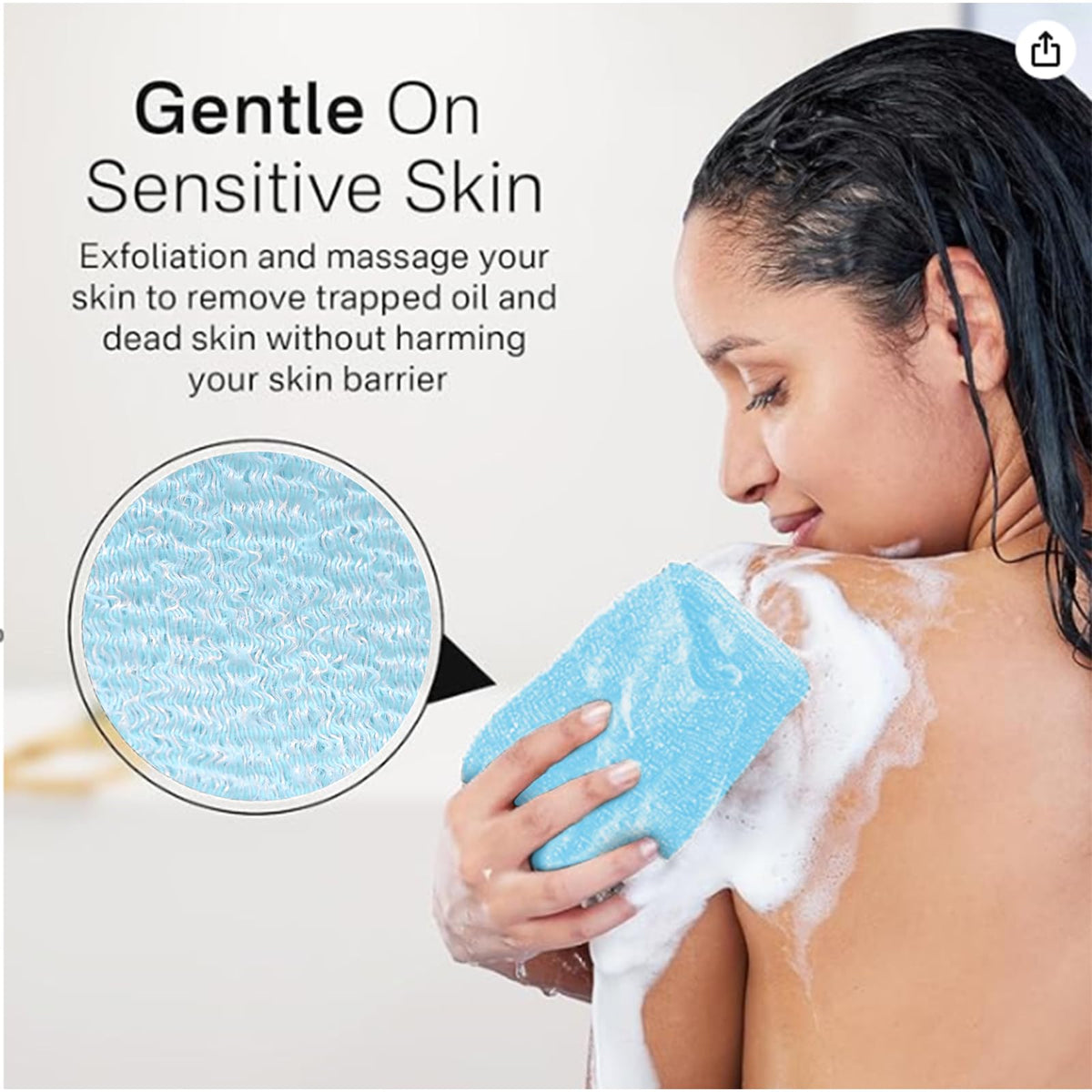 Exfoliating Washcloth Towel, Japanese Exfoliating Wash Cloth, Korean Body Scrubber Exfoliator, Back Scrubber Washer