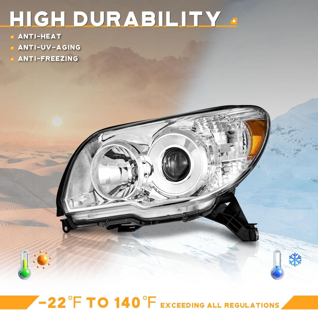 WEELMOTO Headlights Assembly for 2006-2009 Toyota 4Runner SR5/Sport/Limited