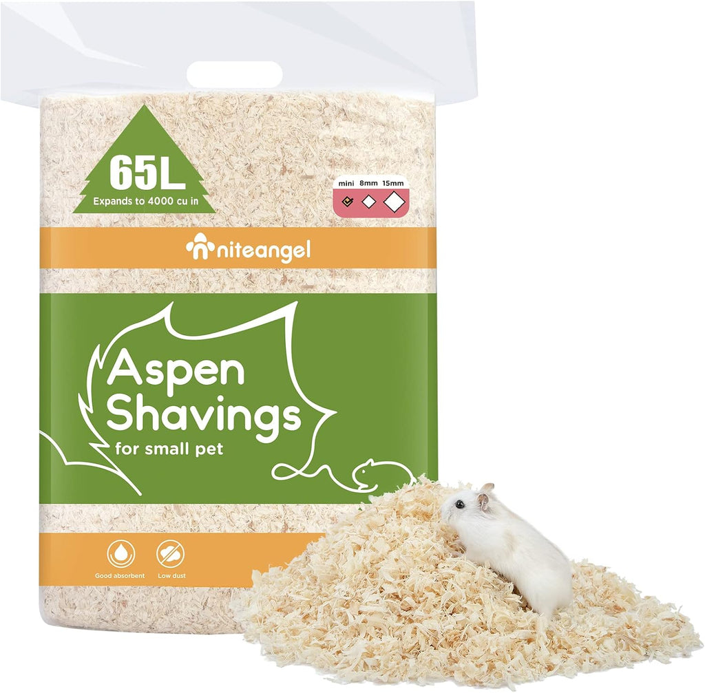 Aspen Shaving Hamster Bedding: 65L Absorb Odors & No Dust