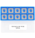 CDBP 15mm Square with 6" Radius Carbide Cutter Inserts (15×15×2.5mm-R150) for Woodturning Roughing Tool Fit for Shelix Cutterhead, 10 PCS