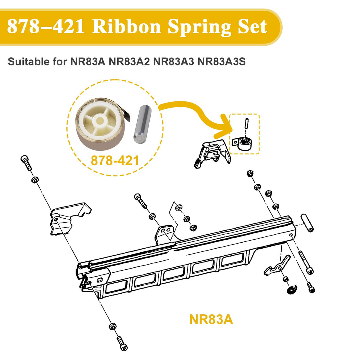 878-421 Ribbon Spring for Hitachi NR83A/A2 NR83A3 NR83A2 NR83A5 NR83A2(S) Framing Nailer Repair Parts - 5 Pack