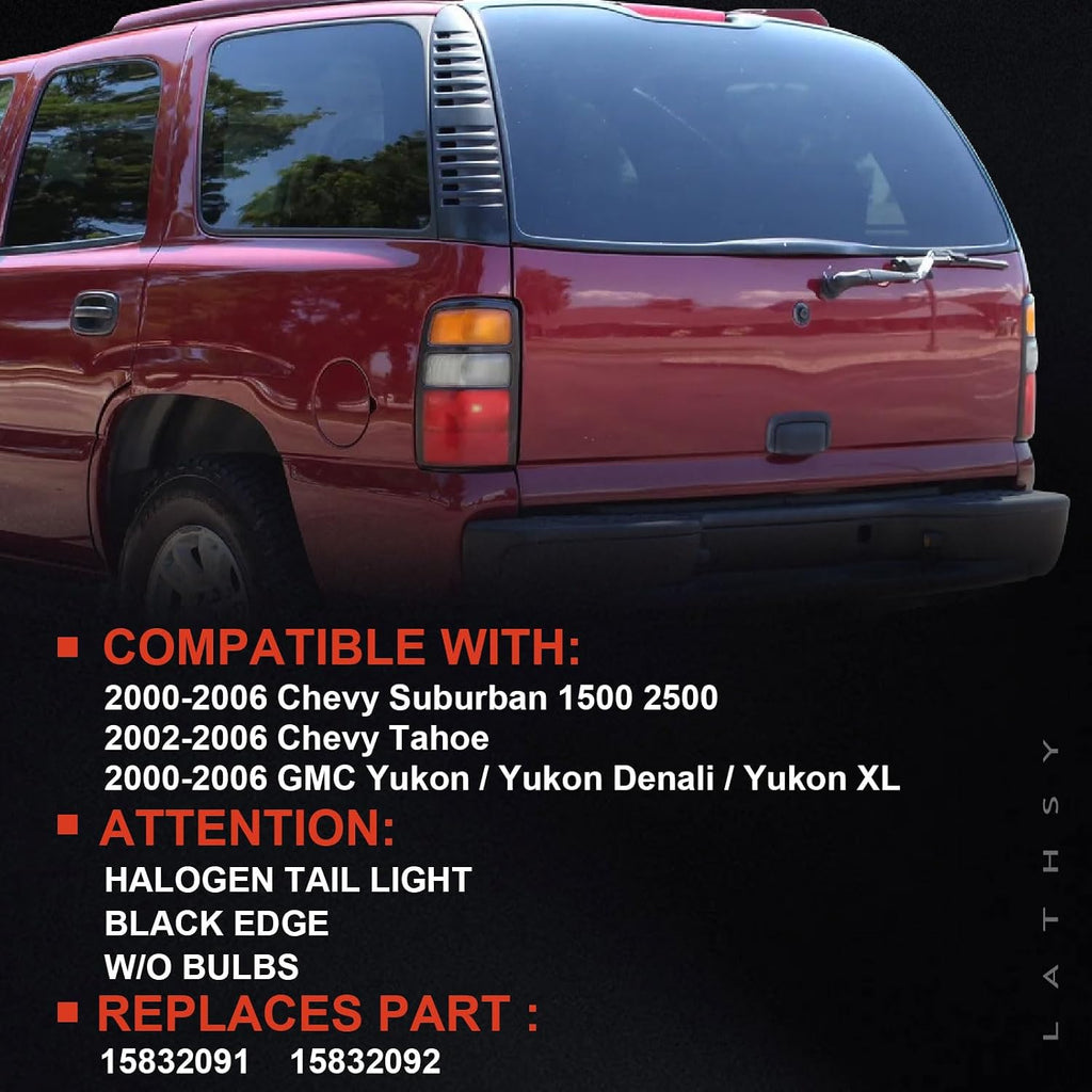 Tail Light Compatible With 2000-2006 Chevy Tahoe Suburban GMC Yukon XL Pair