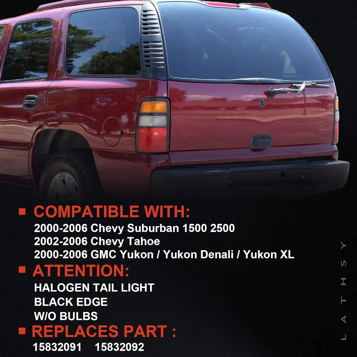 Tail Light Compatible With 2000-2006 Chevy Tahoe Suburban GMC Yukon XL Pair
