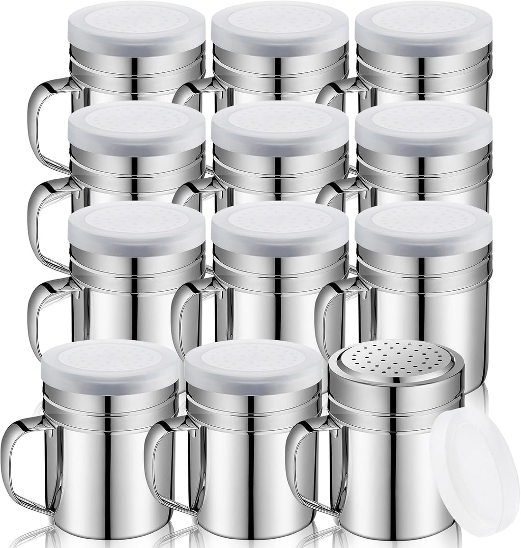 12 Pcs Stainless Steel Salt and Pepper Shakers,10oz