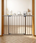 29.5-46" Extra-Tall & Extra-Wide Adjustable Hardware/Pressure-Mounted Pet & Child Safety Gate with Auto-Close Walk-Through Door for Stairs, Hallways & Wide Doorways