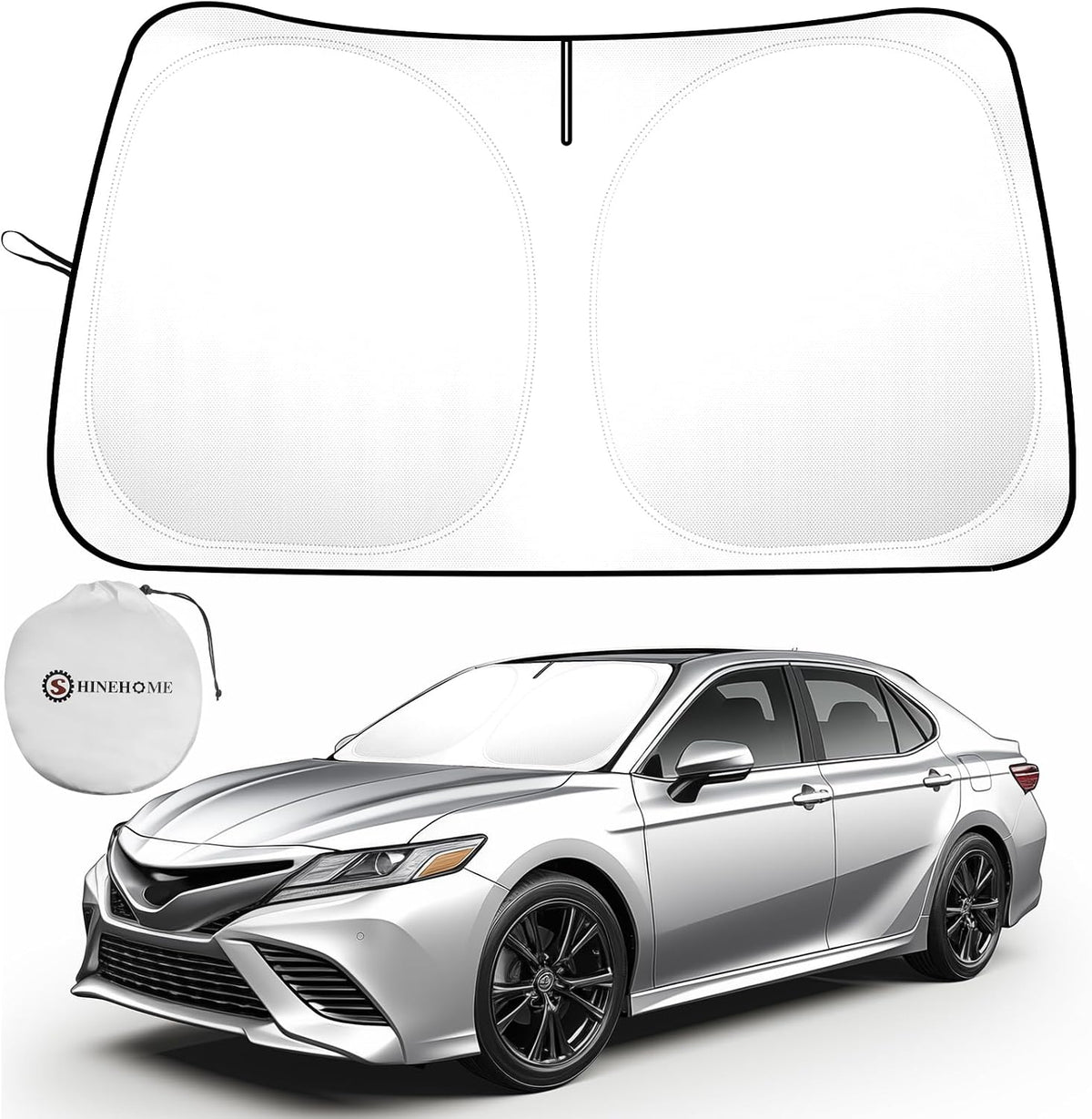 Car Sun Shade for 2018-2024 2025 2026 Toyota Camry Windshield Sun Shade, Sun Visor Windshield Screen Cover for Camry