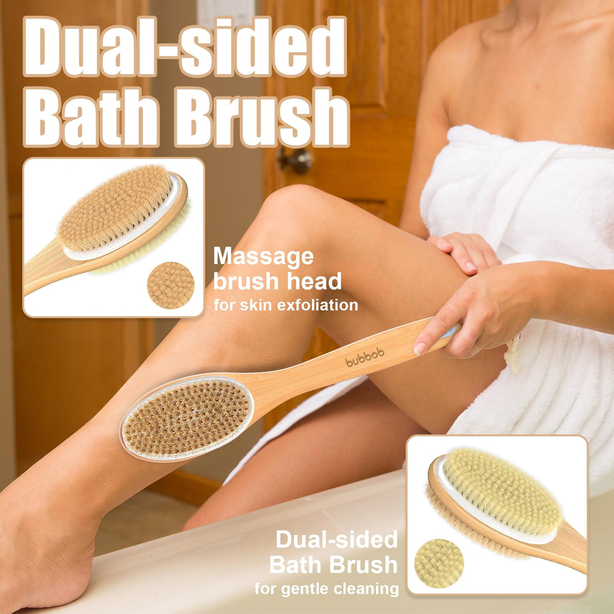 Back Scrubber for Shower,Bath Brush with Long Handle,Men and Women (Blue)