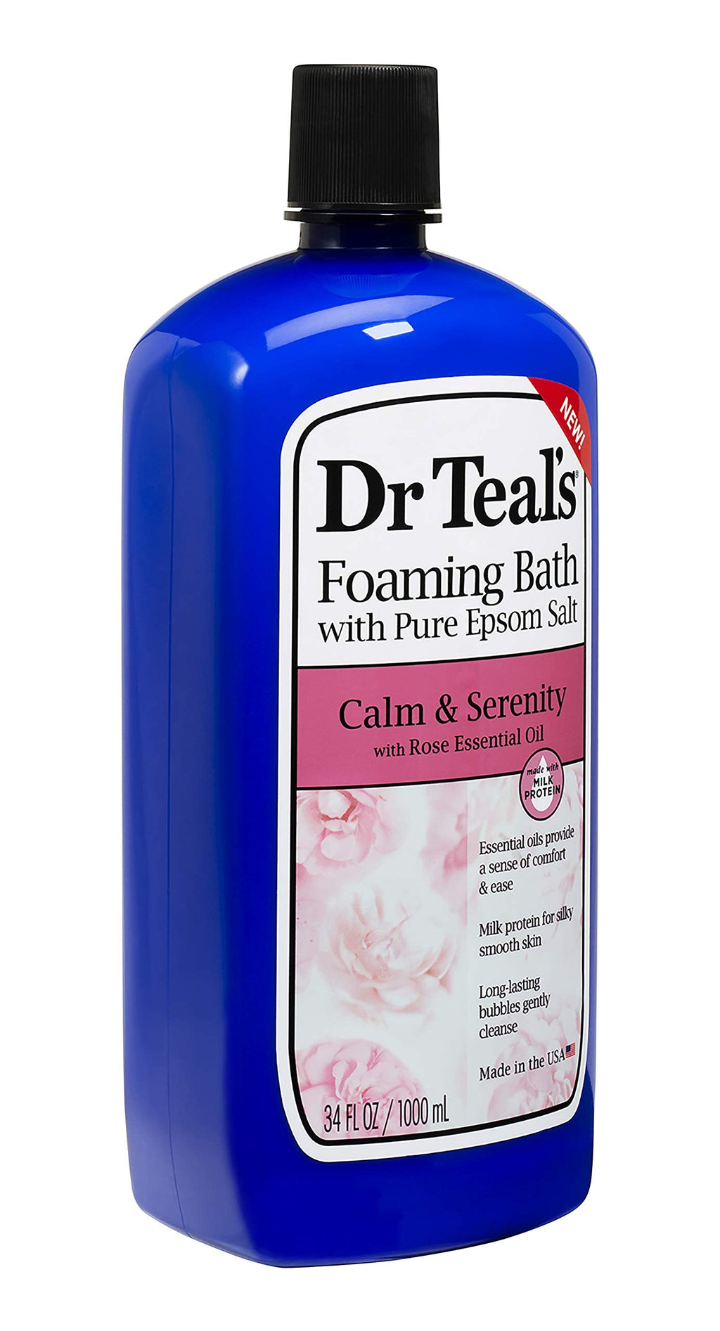 Dr. Teal's Calm & Serenity Pure Epsom Salt Foaming Bath Gift Set (3 Pack, 34 oz ea.) - Rose Essential Oils & Milk