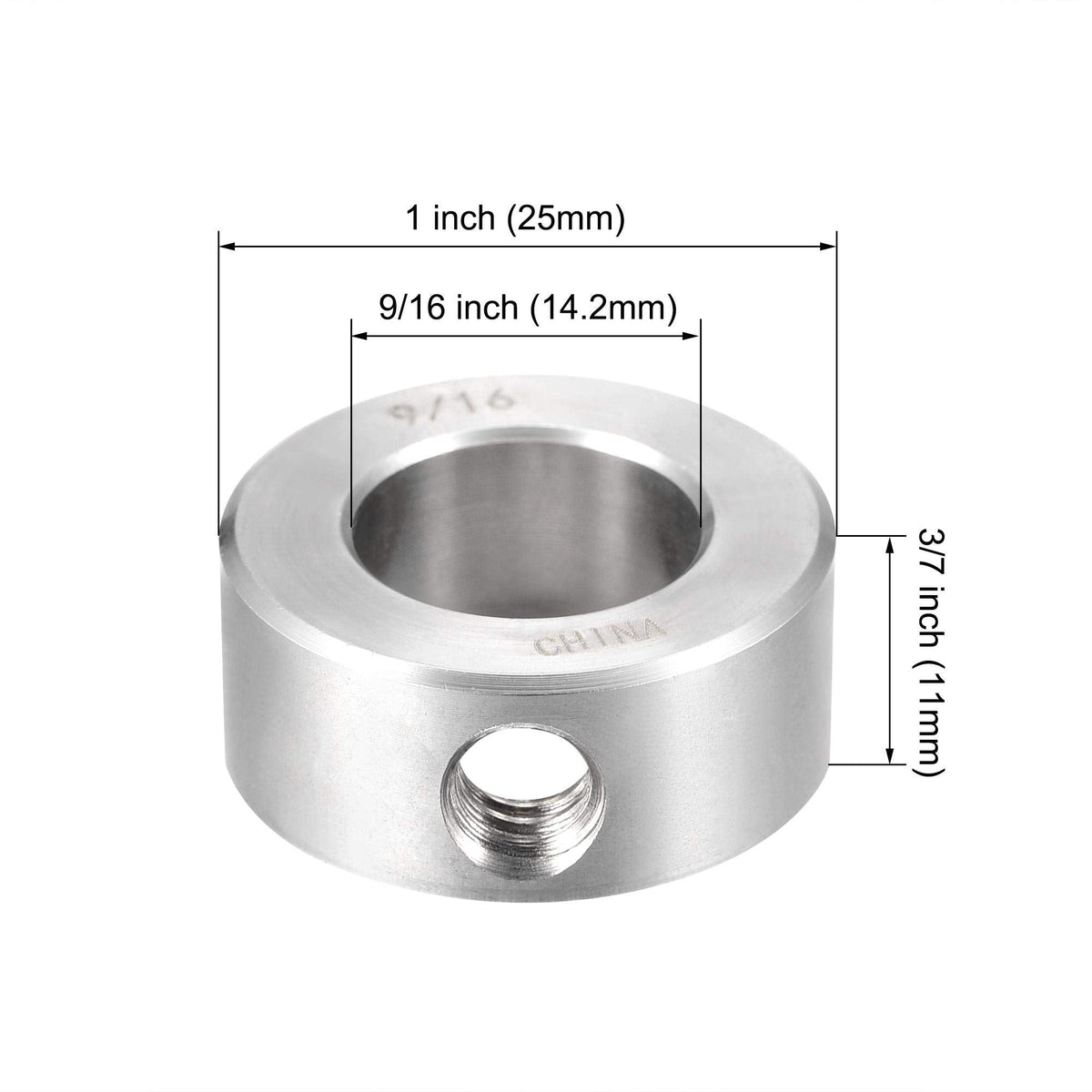 uxcell Drill Stop 9/16" I.D. Stainless Steel for Set Screws Chuck Woodworking Drill Bits Depth Holder 2Pcs