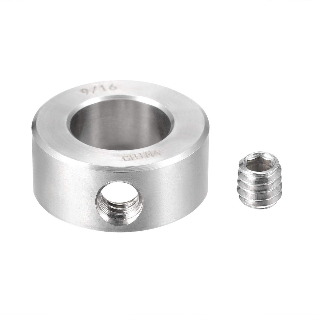 uxcell Drill Stop 9/16" I.D. Stainless Steel for Set Screws Chuck Woodworking Drill Bits Depth Holder 2Pcs