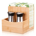 Bamboo Salt Pepper Napkin Holder for Kitchen Dining Table