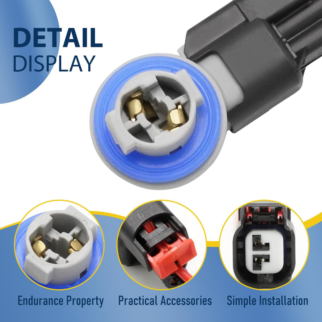 Vkinman 2Pcs 68046629AA Tail Light Side Marker Lamp Bulb Socket and Pigtail Harness Kit, Replacement for Dodge Durango Ram 1500 2500 3500, Replaces 68226723AA, 68014981AA
