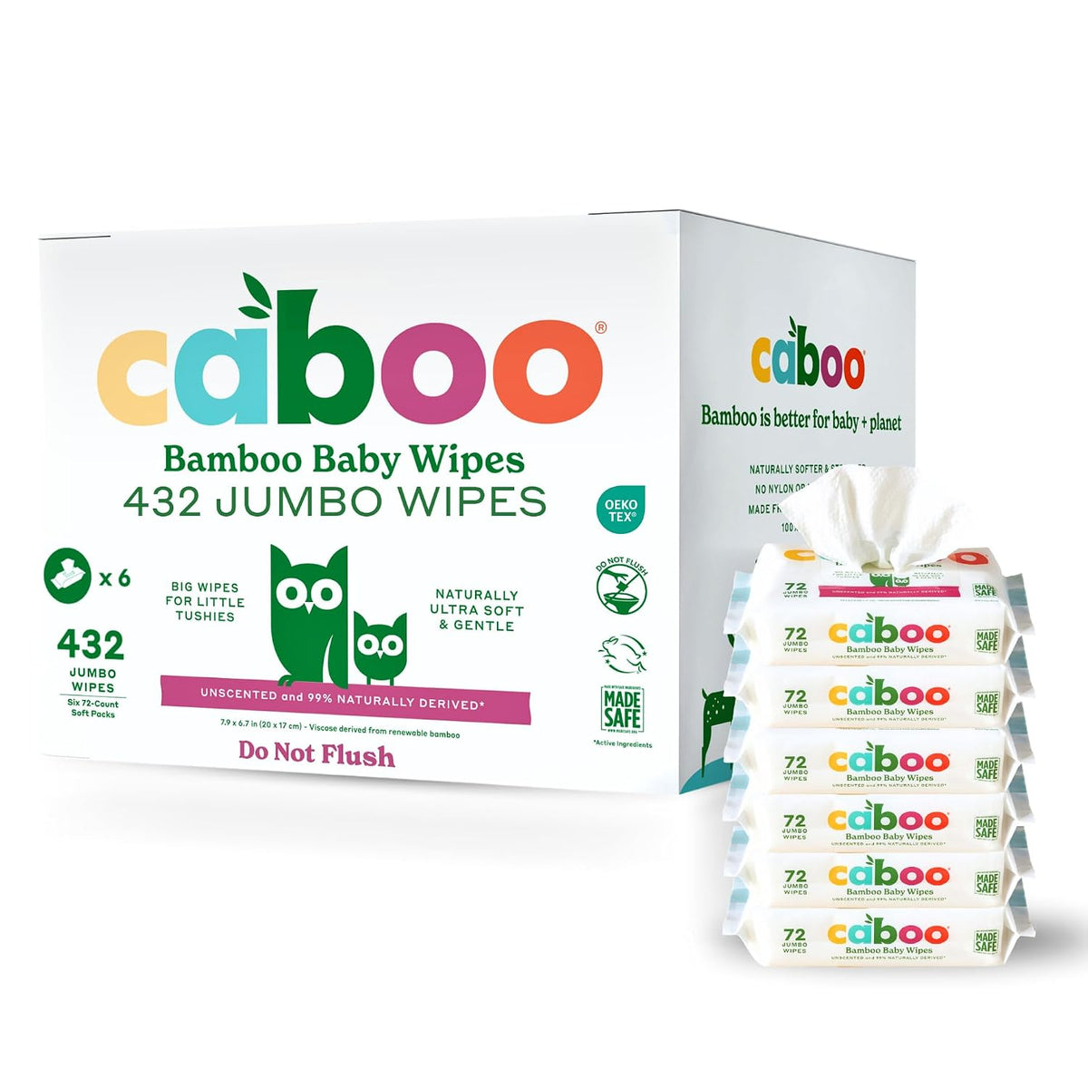Baby Wipes, Made with Bamboo Viscose, Certified Made Safe Ingredients, Unscented Baby Wipes Good for Sensitive Skin