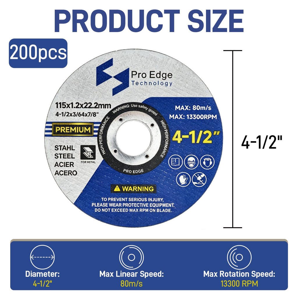 200 Pcs Premium Cut Off Wheels 4-1/2" for Angle Grinder