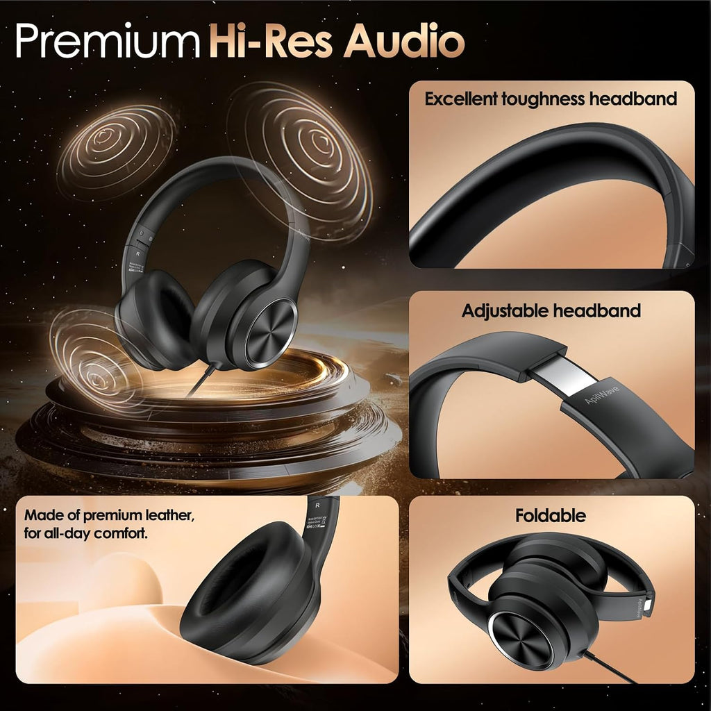 Active Noise Cancelling Headphones, USB C Headphone Wired Over Ear with Mic | USB C Headphones, Hi-Fi Stereo Sound