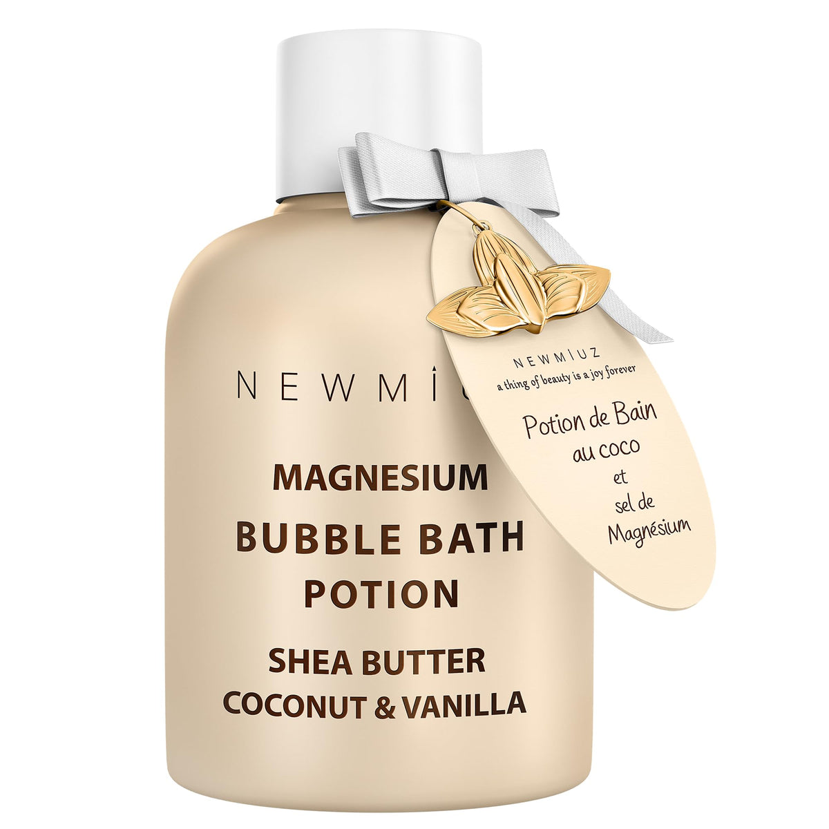 Magnesium Bubble Bath - Long Lasting Foaming Bubbles - Moisturizing - Shea Butter Coconut Vanilla - Relaxing Stress