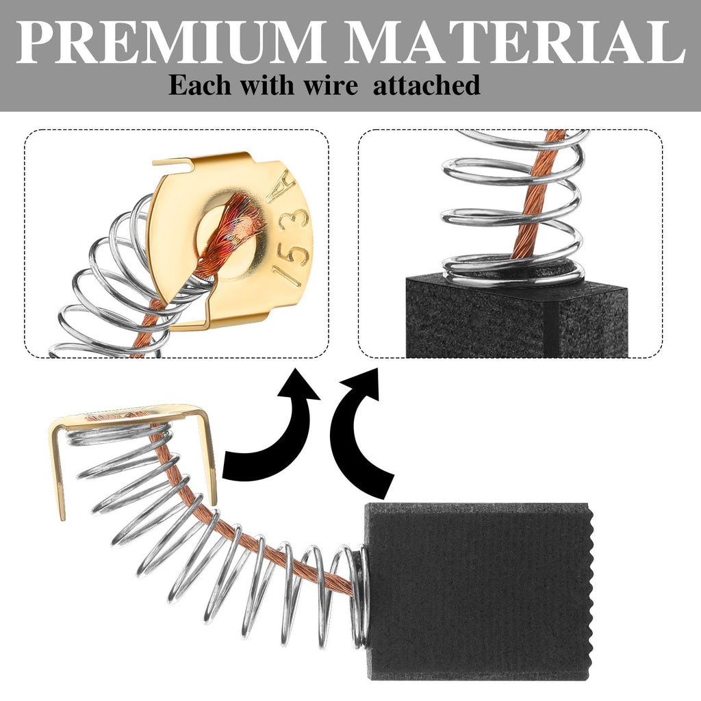 Threlaco 8 Pcs Replacement Table Saw Brush Carbon Motor Brushes Tile