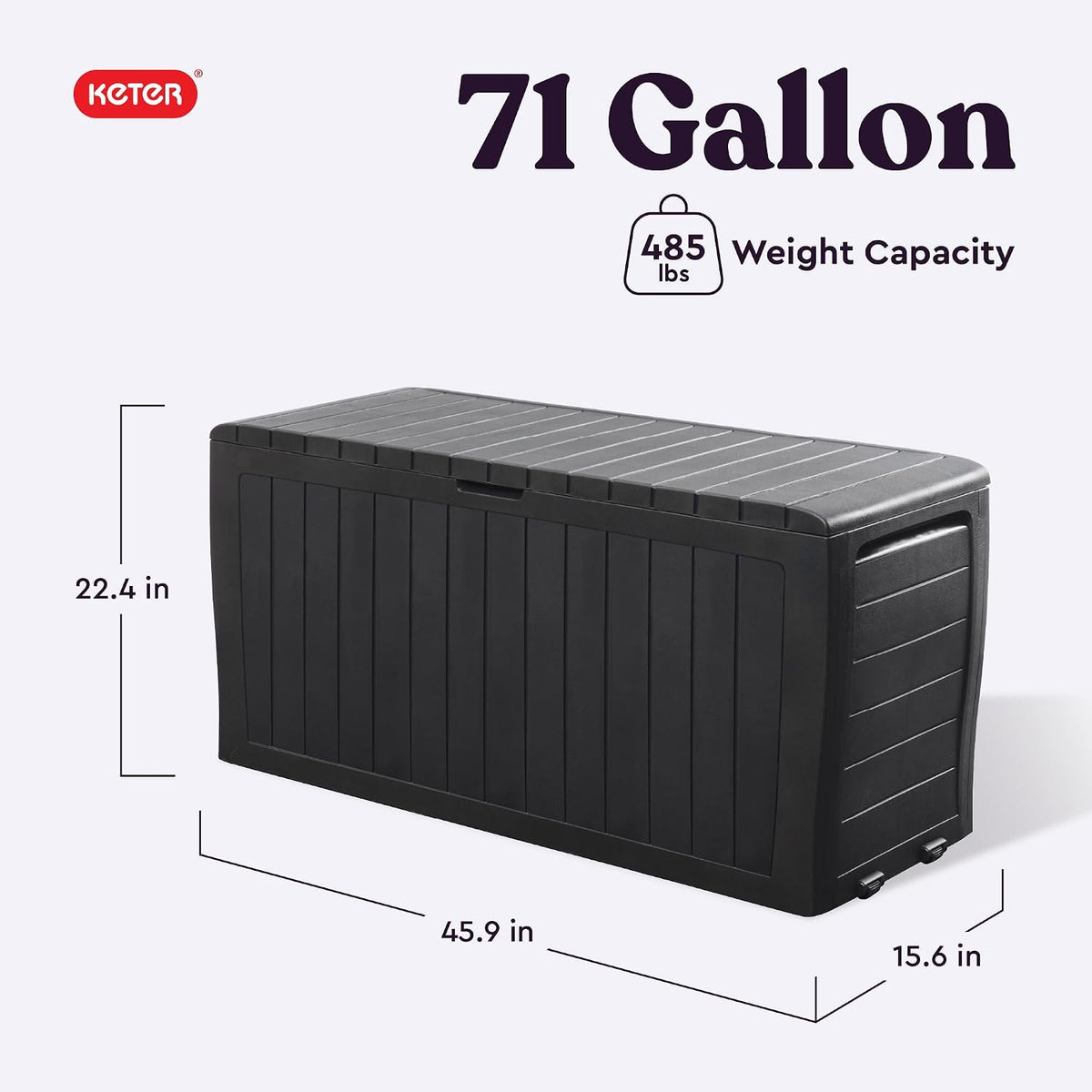 Marvel Plus 71 Gallon Resin Deck Box-Organization and Storage for Patio Storage Box Outdoor Cushions, Throw Pillows