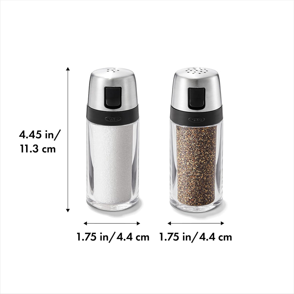 Good Grips Salt & Pepper Shaker Set, Easy to Refill with Twist-Off Lid