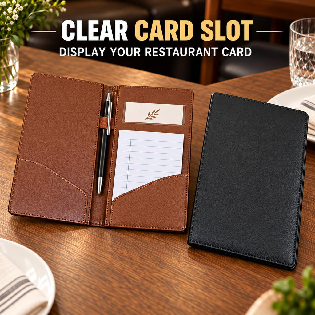 Custom Check Presenters for Restaurants, 5-60Pack, PU Leather