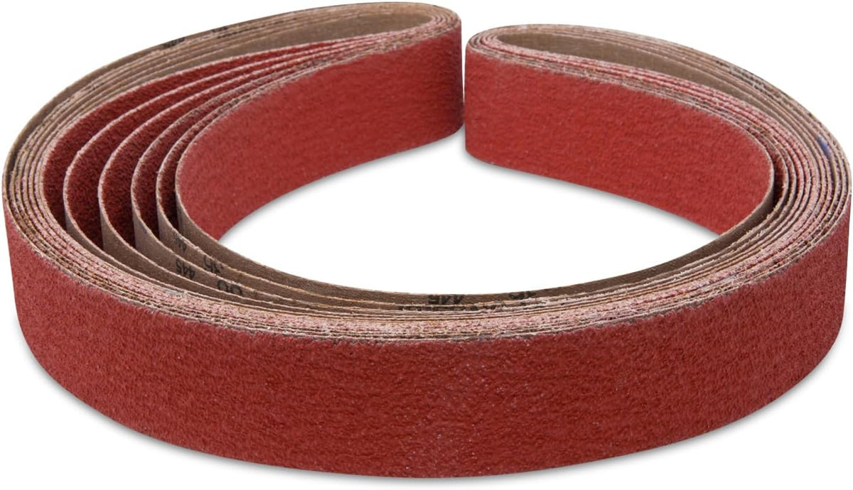 Red Label Abrasives 2 X 42 Inch Knife Sharpening Sanding Belts - Premium Ceramic - Coarse Grits - 6 Pack Assortment for Knife Making, Sharpening, and Metal Working