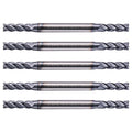 5Pcs 5/32" 4 Flute Solid Carbide Square End Mill, Double End, AlTiN Coated