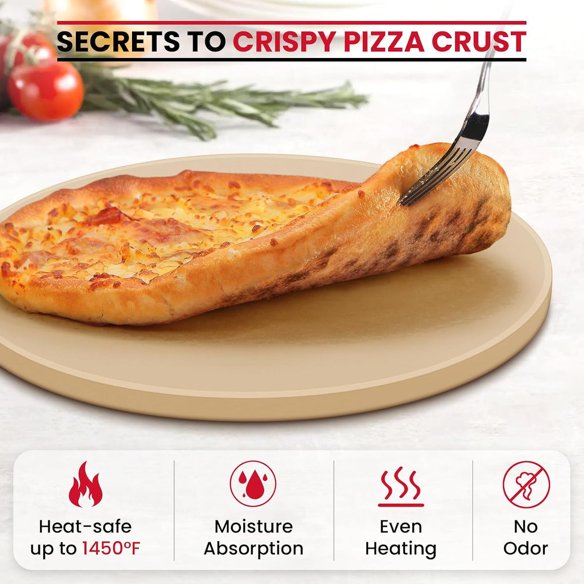16" Round Pizza Stone for Oven and Grill, Cordierite Baking Stone