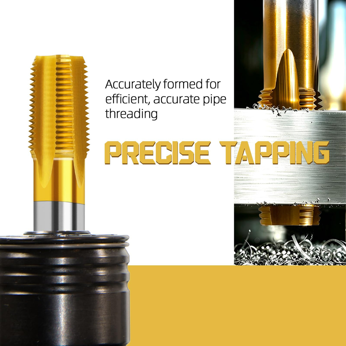 3/8-18 NPT Pipe Tap and 37/64" Drill Set,M2 HSS Hand Threading Plumbing Tap