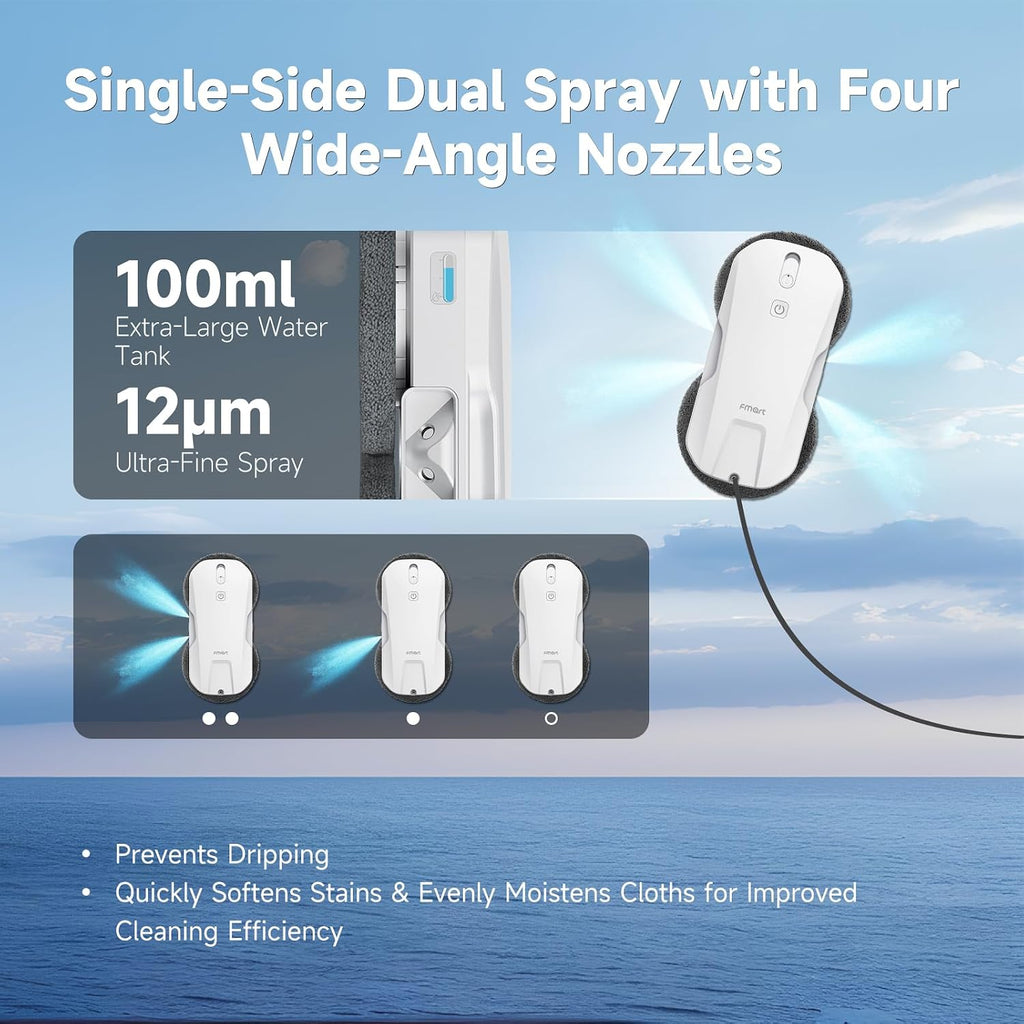 T11 Window Cleaning Robot with 4 Ultrasonic Water Sprays