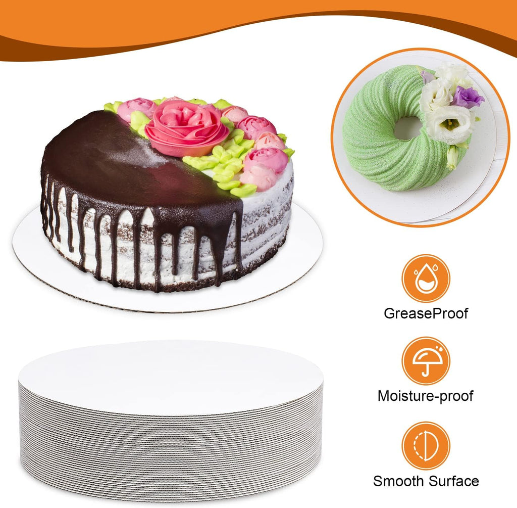 36-Packs Cake Boards 8 inch Round, White Cake Board Rounds