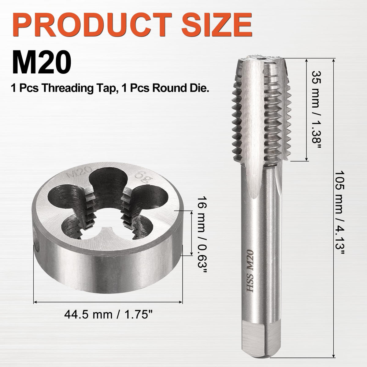Workkyma M20 Tap and Die Set Metric M2 HSS Right Hand Threading Tool