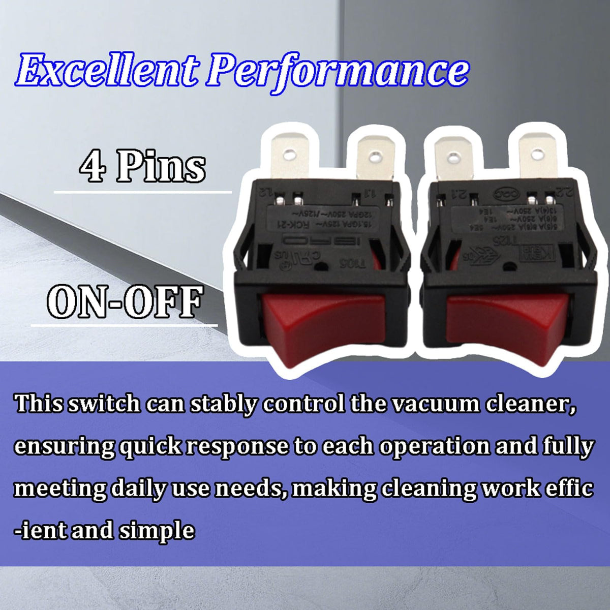 2Pcs ON-Off Switch Fit for Shop-vac QSP Pro QPL45 12 Gal Wet and Dry Vacuum
