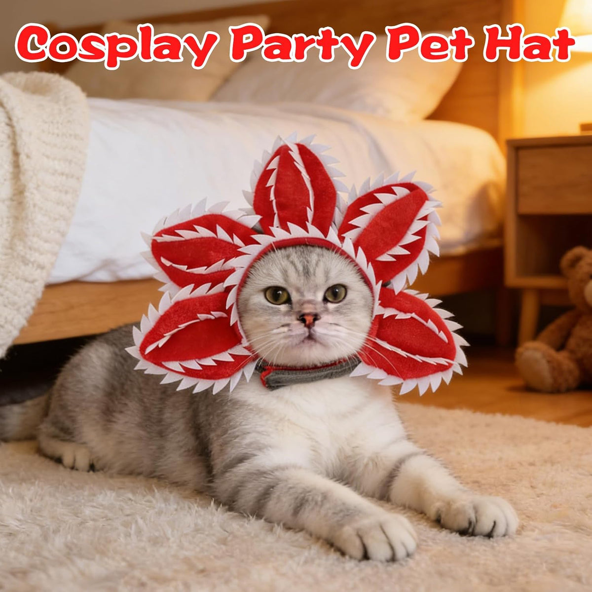 Pet Demon Dog Costume Funny Carnivorous Plant Dog Adjustable Hat Costume