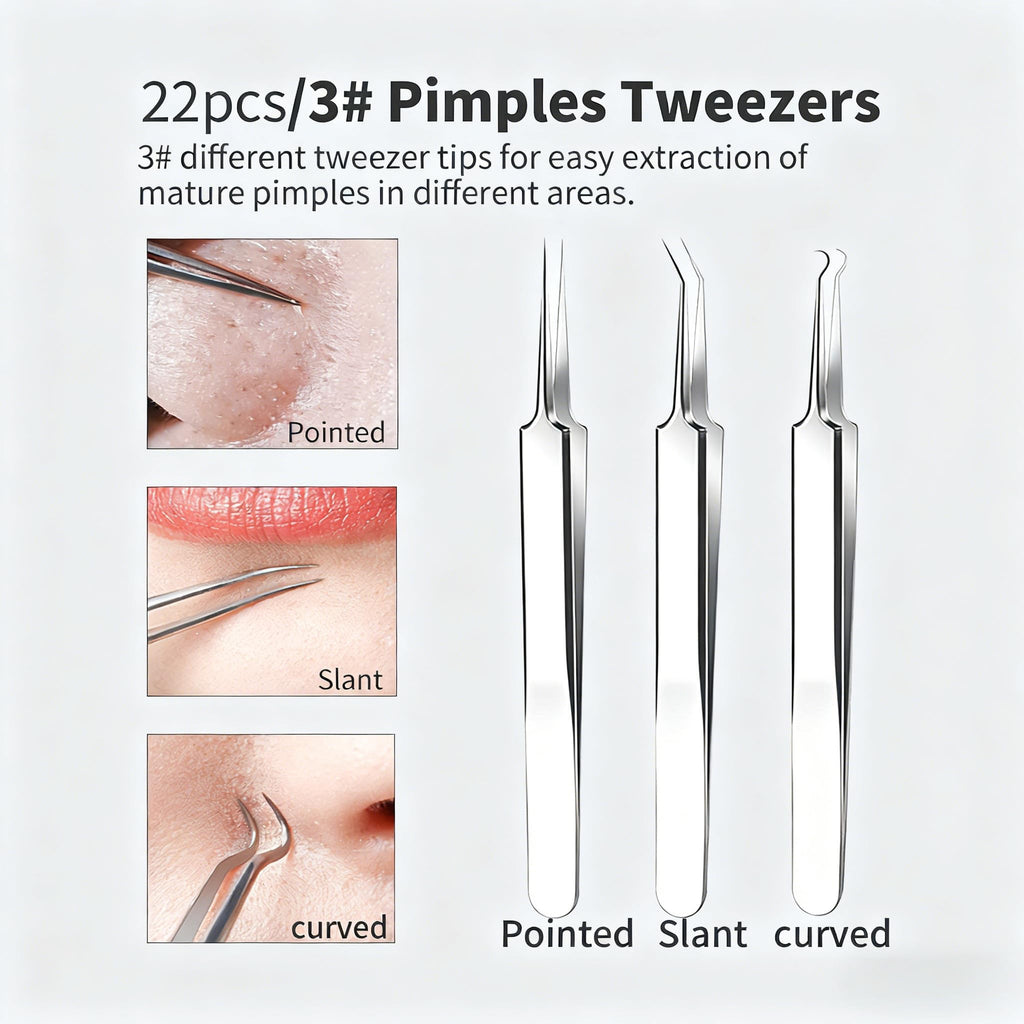 Pimple Popper Tool, Blackhead Remover Acne and Zit Comedone Extractor Kit