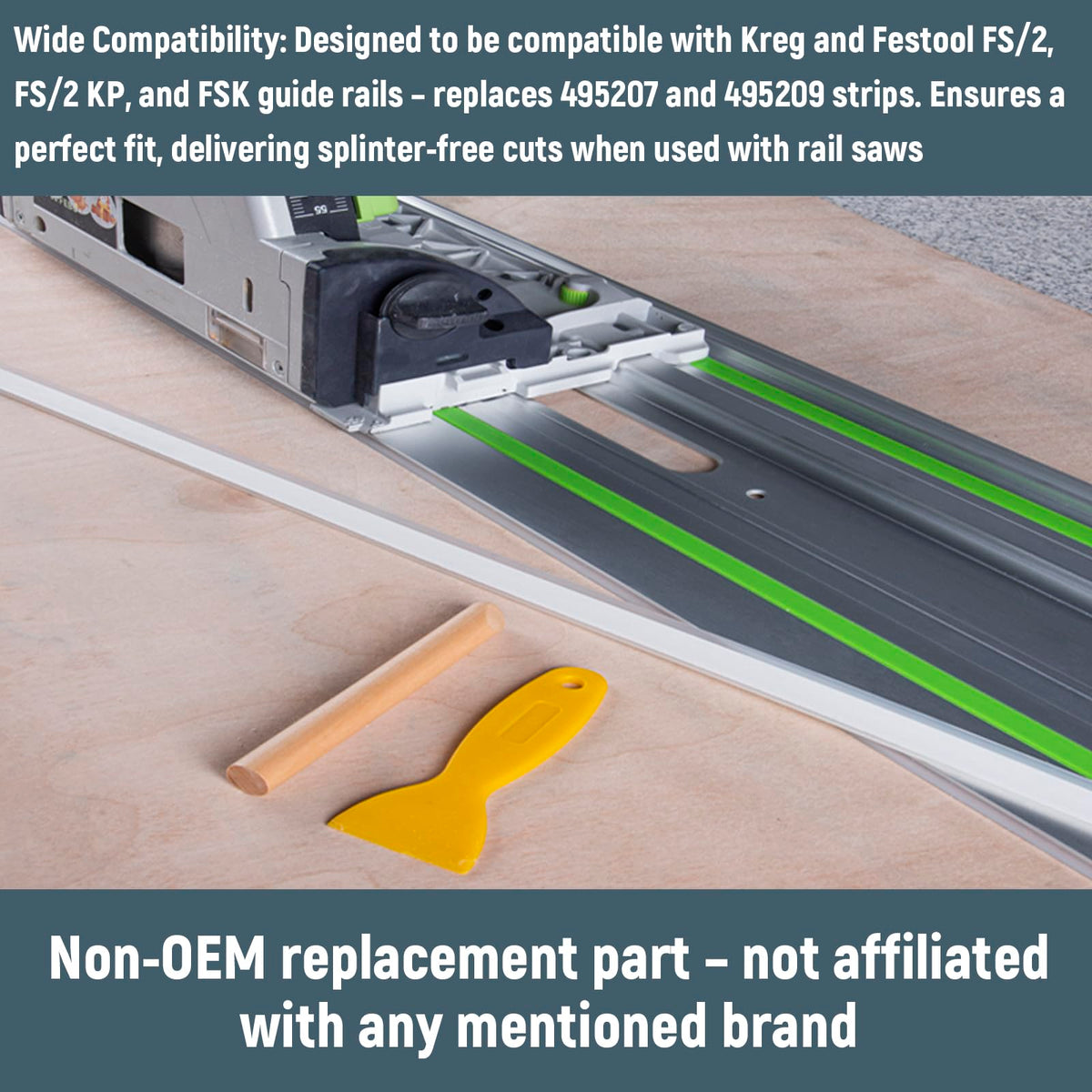 Tweaklt 2PK 118" Splinter Guard Strip – Compatible Festool Guide Rails