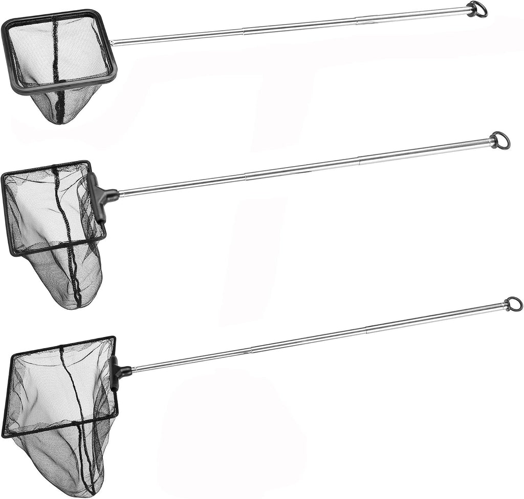 Aquarium Fish Net with Extendable Stainless Steel Long Handle Fine Mesh Net for Fish Tank