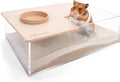 Animal Sand-Bath Box: - Acrylic Critter's Sand Bath Shower Room & Digging Sand Container for Hamsters Mice Lemming