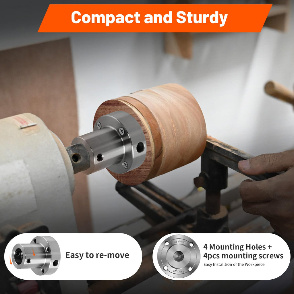 Wood Lathe Steel Faceplate 2" for 3/4" x 16TPI Spindle with Screwchuck
