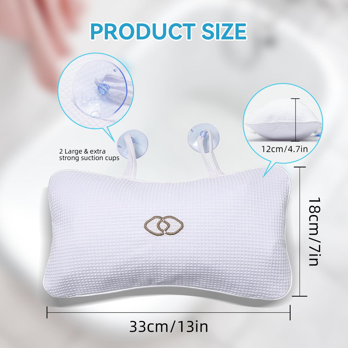Anti-Slip Non-Slip Bathtub Pillow Home Spa Bath Inflatable Cushion Head Neck Back Shoulders Rest Relax Suction Cup