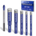 6 Pcs Dry Diamond Drill Bit Set for Tile,Ceramic,Glass,1/4",5/16",3/8",1/2"