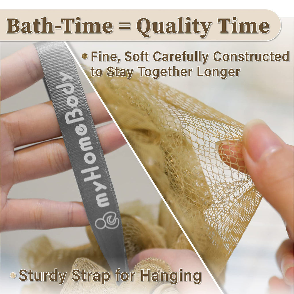 Large 70g Loofah Sponge, 2 Oat Milk + 1 Caramel, 3 Pack