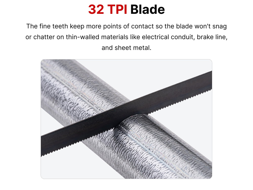 TEKTON 8 Inch Compact Hacksaw Blades, 12-Pack (32 TPI) | GHS91003