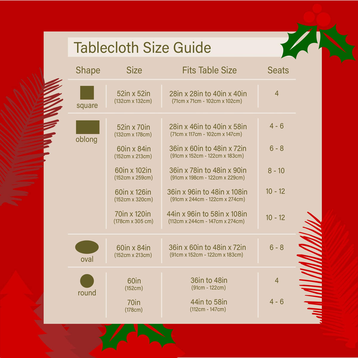 Christmas Ribbon Tablecloth (60 x 102 Inch) for 6 Foot Rectangle Tables, Heavy Duty Fabric, Stain Proof Xmas Ribbon