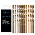 GMTOOLS 1/4 inch Cobalt Drill Bits, M35 HSS, 135 Degree Tip, Jobber Length Twist Drill Bit Set for Hard Metal, Stainless Steel, Cast Iron, Wood and Plastic, with Storage Case, Pack of 10