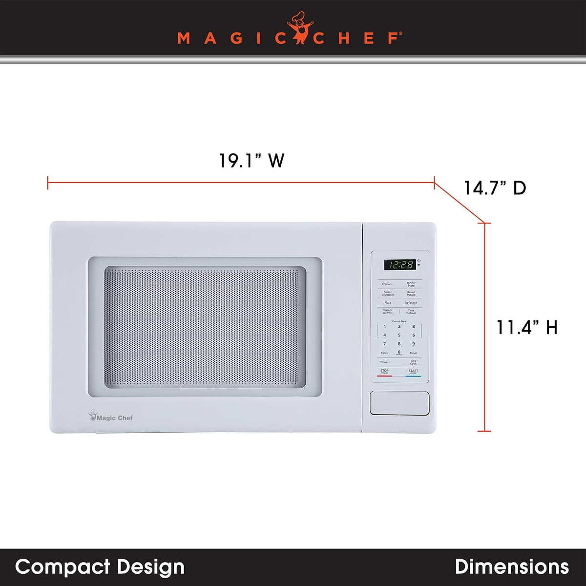 0.9 cu. ft. 900 Watt Countertop Microwave in White