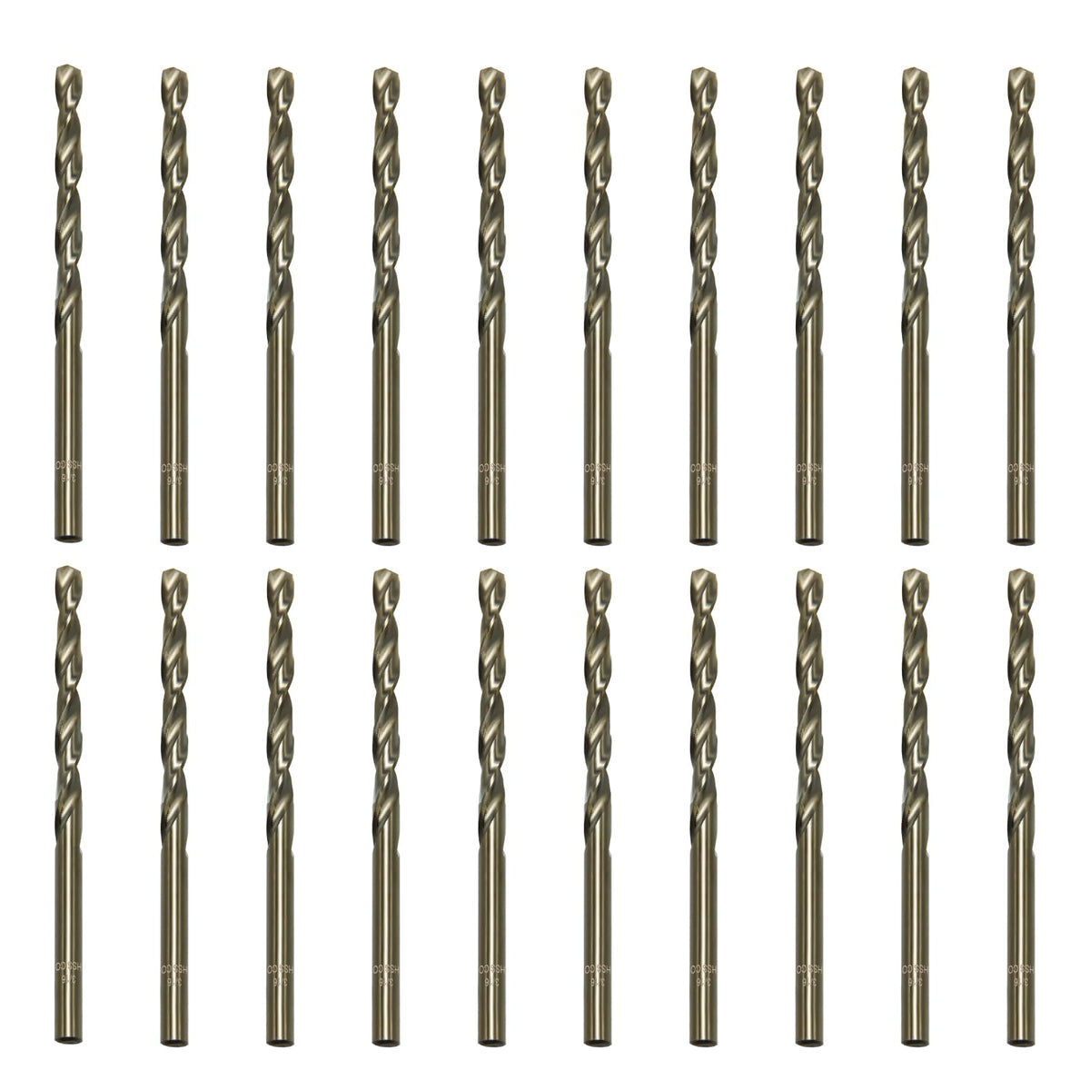 FiLwW 20Pcs 3/16" Cobalt Drill Bit Set, M35 High Speed Steel Jobber Length Drill Bit Kit for Hardened Metal, Stainless Steel, Cast Iron, Wood and Plastic
