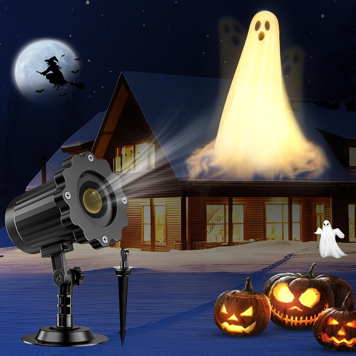Halloween Projector Lights Outdoor，2024 Upgraded 3D Dynamic Decorations Light，Waterproof Halloween Light，Night Light